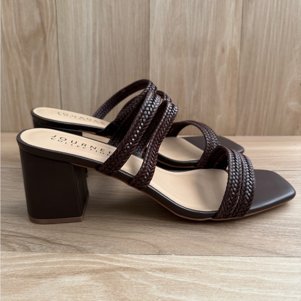 Journee Collection Natia Open Square Toe Block Heel Sandals, Wide Width - Picture 13 of 13